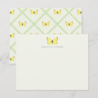Eurymus Pelidne Yellow Butterfly Flat Note Card