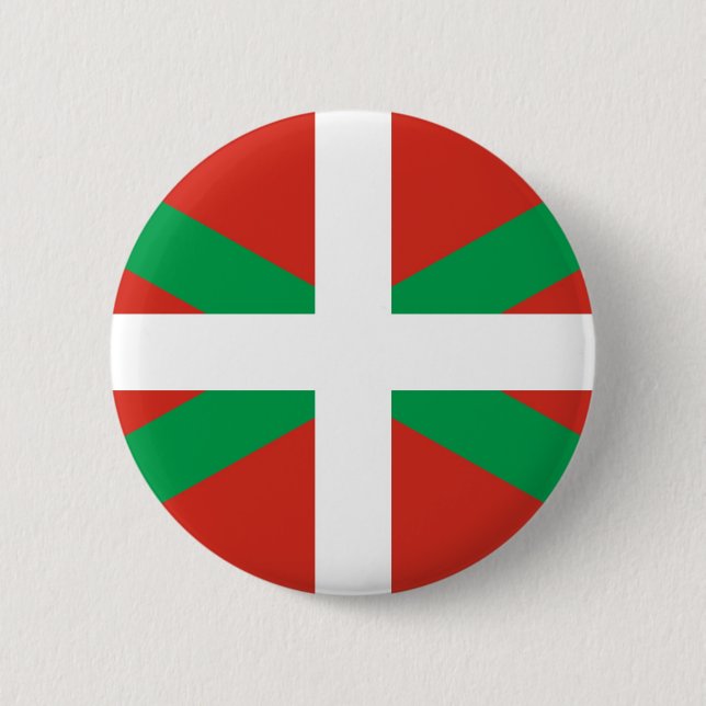 Euskadi Flag - Basque Country - Ikurri 6 Cm Round Badge (Front)