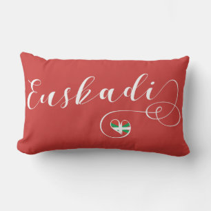 Euskadi Flag Heart, Basque Country Lumbar Cushion