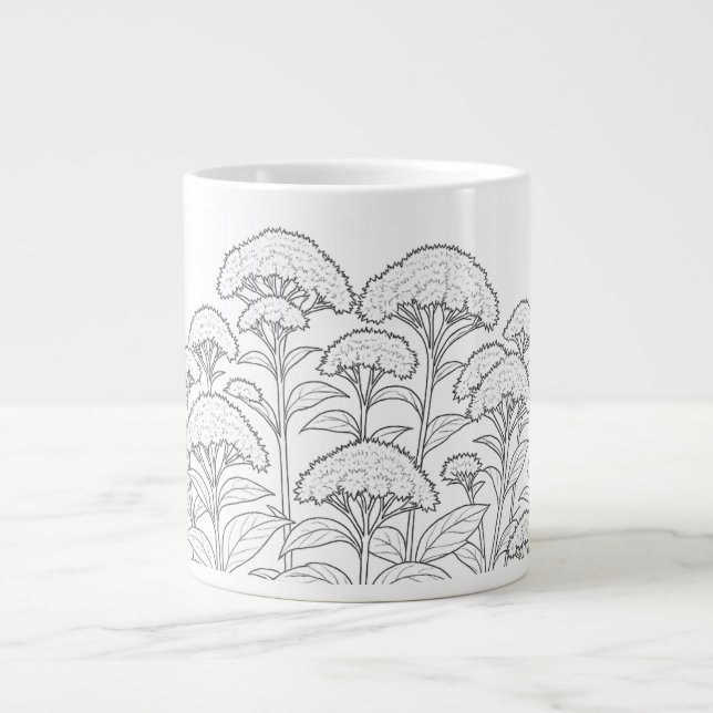 Eutrochium purpureum - Sweet Joe Pye Weed Large Coffee Mug (Front)