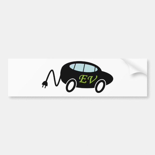 EV car and plug Bumper Sticker (Front)