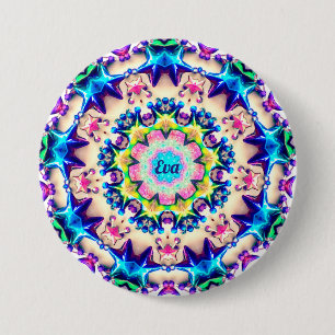 EVA~ Birthday Star Pattern Personalised ~ 7.5 Cm Round Badge