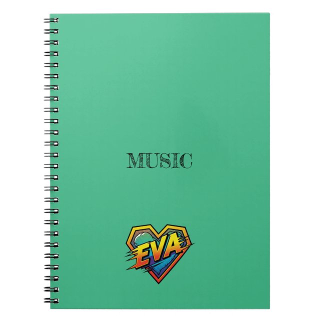 Eva Heart Green Notebook (Front)