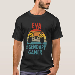 Eva Name Personalised Funny Gaming Geek Birthday T-Shirt