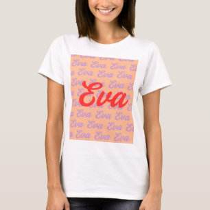 Eva Name Repeating Pattern Design T-Shirt