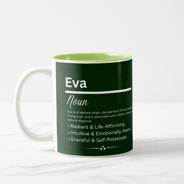 Eva Personalized Girl Name Meaning Coffee Mug (Left)