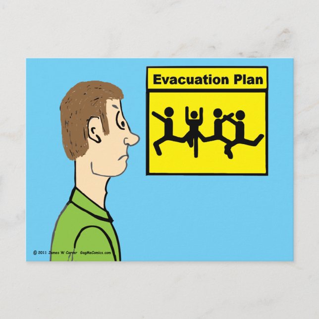 Evacuation Plan Postcard (Front)