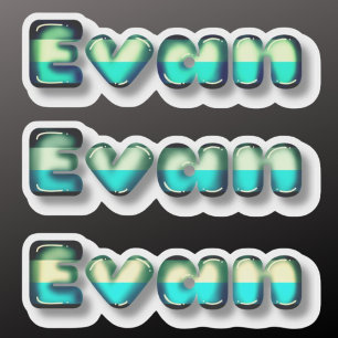 Evan baby boy name kawaii 3d letters