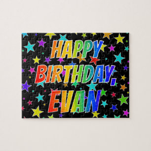 "EVAN" First Name, Fun "HAPPY BIRTHDAY" Jigsaw Puzzle