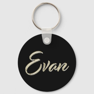 Evan Name whitegold Button Schlüsselanhänger Key Ring