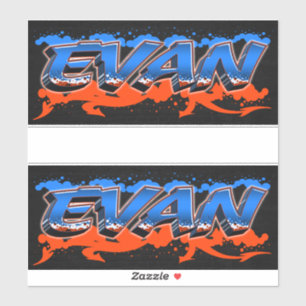 Evan Vorname Name Graffiti Sticker