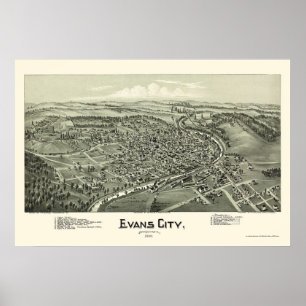 Evans City, PA Panoramic Map - 1900 Poster