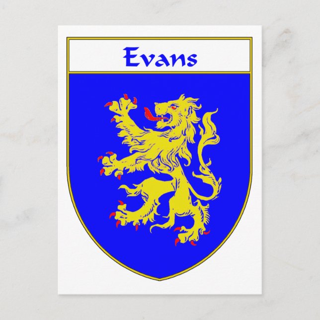 Evans Coat of Arms/Family Crest (Wales) Postcard (Front)