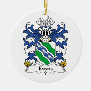 Evans Family Crest Ceramic Ornament
