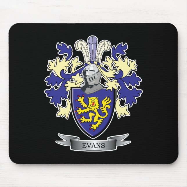 Evans Family Crest Coat of Arms Mouse Pad (Front)