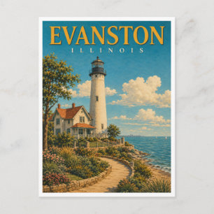 Evanston Illinois Grosse Point GeoSaga Postcard