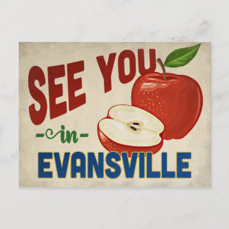 Evansville Indiana Apple - Vintage Travel Postcard