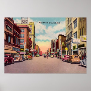 Evansville Indiana Main Street Poster