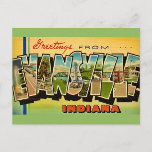 Evansville Indiana Vintage Postcard