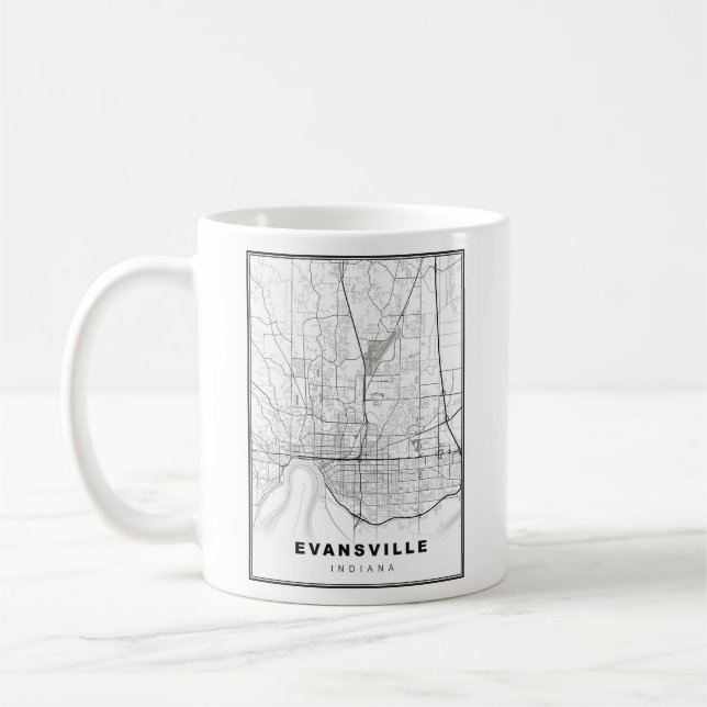 Evansville Map Coffee Mug (Left)