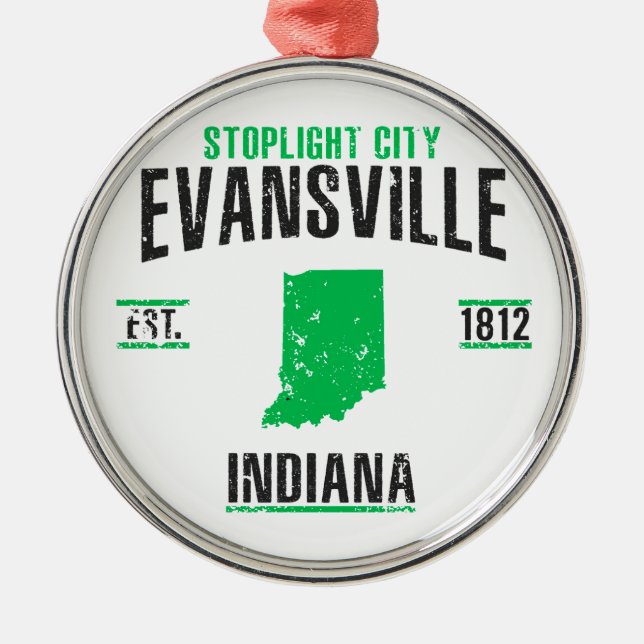 Evansville Metal Tree Decoration (Front)