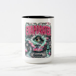 Evaporated Gone Personalised Funny Burnout Two-Tone Coffee Mug