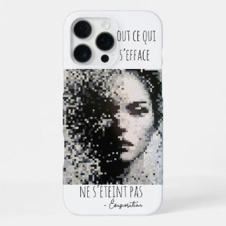 Évaporation Portrait Pixel Art Noir et Blanc iPhone 16 Pro Max Case