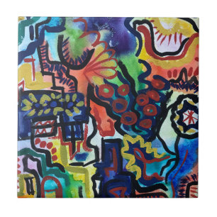 Eva's Garden-Hand Painted Modern Art Ceramic Tile