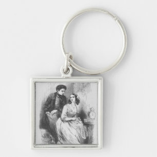 Eve and David Sechard Key Ring