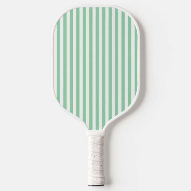 Eve and Sofie Green Stripes Pickleball Paddle (Front)