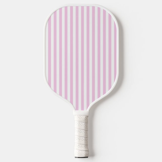 Eve and Sofie Pink Stripes Pickleball Paddle (Front)