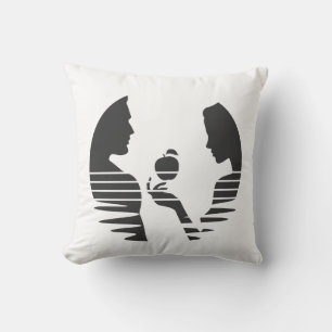 Eve Hands An Apple To Adam, Black Version 1/3 Cushion