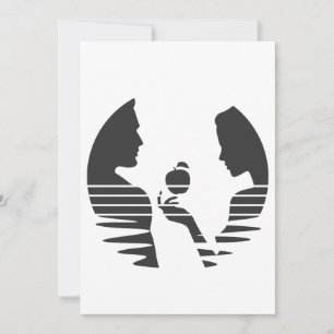 Eve Hands An Apple To Adam, Black Version 1/3 Thank You Card