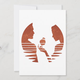 Eve Hands An Apple To Adam, Grunge Version 3/3 Holiday Card