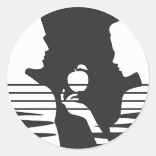 Eve Hands An Apple To Adam, White Version 2/3 Classic Round Sticker