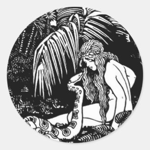 Eve In The Garden Classic Round Sticker