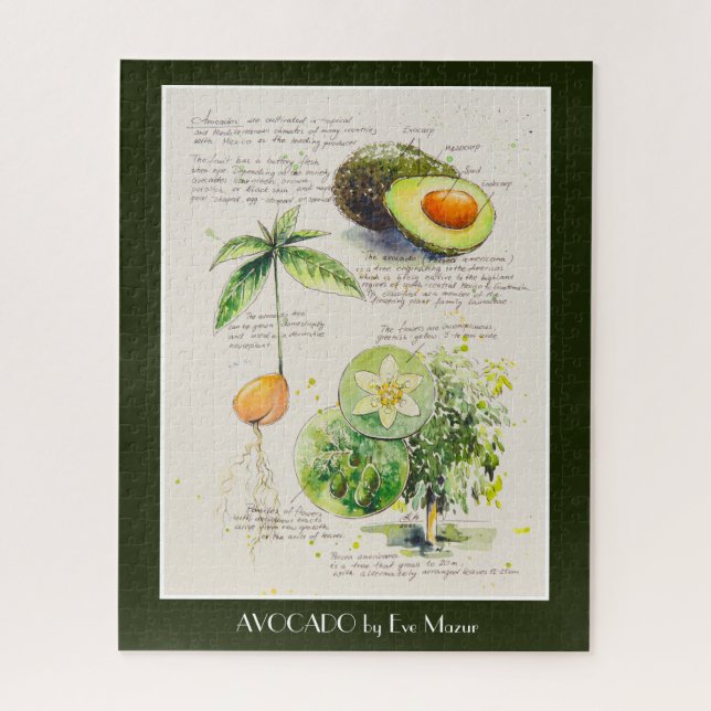 EVE Painted Avocado Botanical illustration Poster Jigsaw Puzzle (Vertical)