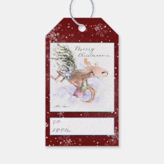 EVE Painted Christmas  Reindeer and bunny Gift Tags