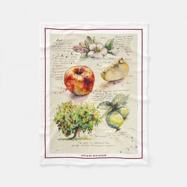 EVE Painted  Illustration of Apple           Fleece Blanket (Front)