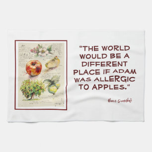 EVE Painted Illustration of Apple Tea Towel