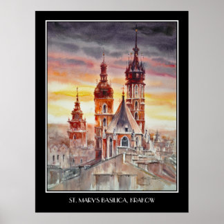 EVE Painted Krakow, Poland Old Town Poster
