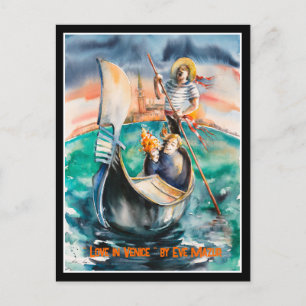 EVE Painted Love in Venice, Italy   Postcard