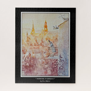 EVE Painted Morning in Krakow,Poland Jigsaw Puzzle