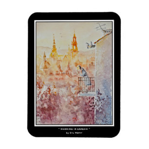 EVE Painted Morning in Krakow,Poland Photo Print Magnet