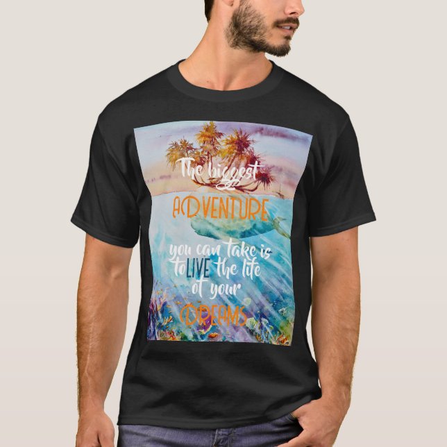 Eve Painted Tropical Island Whale  Photo Print T-Shirt (Front)