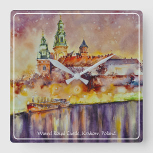 EVE Painted Wawel, Krakow, Poland        Square Wall Clock