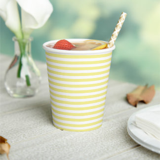 Eve & Sofie Yellow Striped  Paper Cups