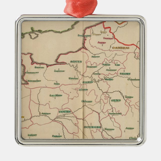 Evechez, France Metal Tree Decoration (Front)