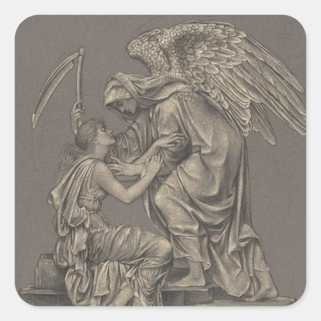 Evelyn de Morgan Angel Square Sticker (Front)