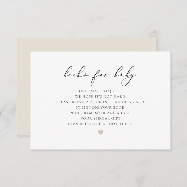 EVELYN Elegant Calligraphy Books for Baby Card (Front/Back)